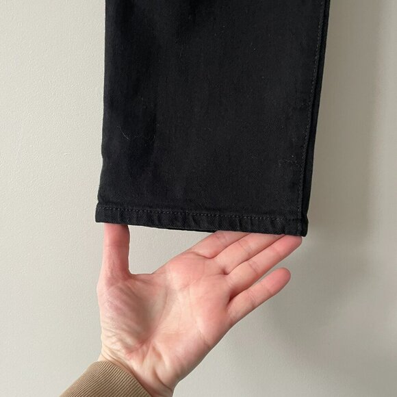 Levi's 501 Denim Button-Fly Front Mid Rise Straight Leg Cropped Jeans Black 26 - Picture 8 of 9